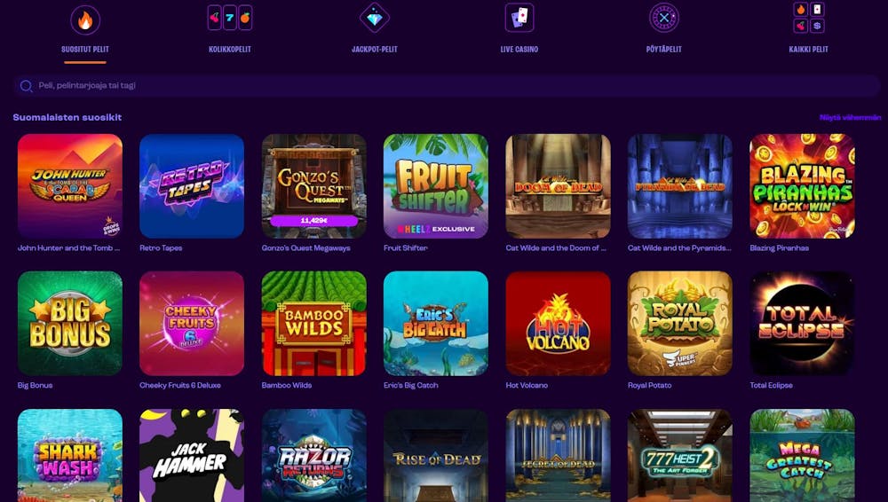 Wheelz Casino pelit