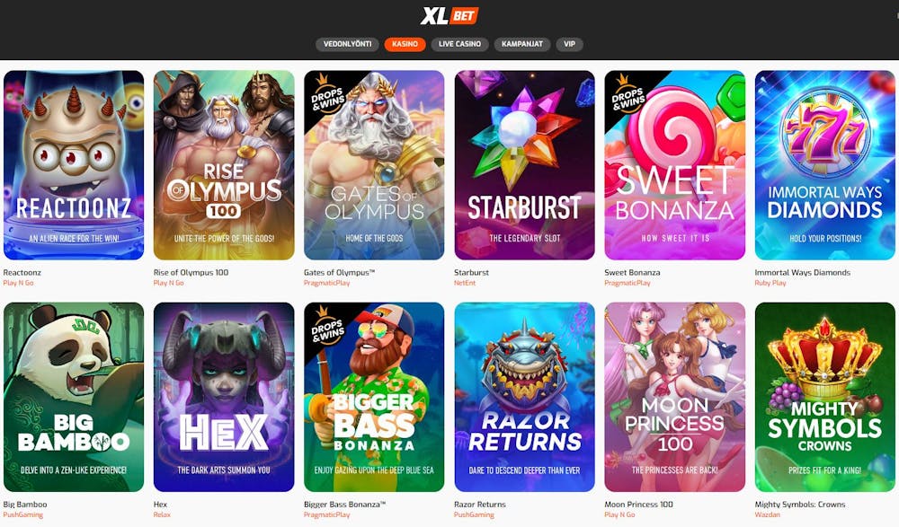 XLBet Casino pelit