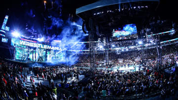 A look at the WrestleMania 40 set following pyro.