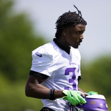 Khyree Jackson at Vikings rookie minicamp.