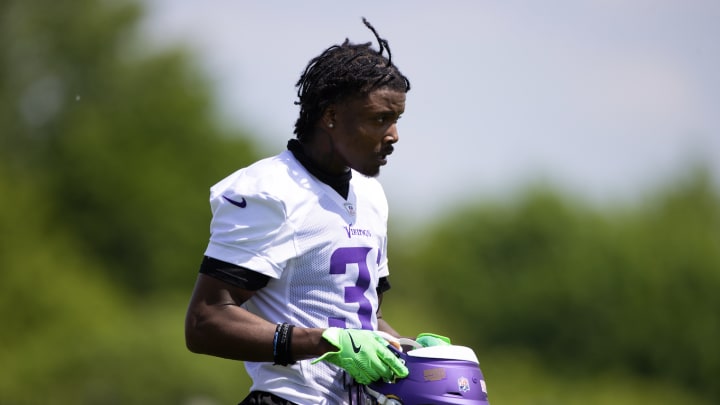 Khyree Jackson at Vikings rookie minicamp.