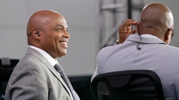 May 26, 2022; San Francisco, California, USA; TNT analyst Charles Barkley during the TNT NBA Tip-Off pregame show before game five of the 2022 western conference finals outside of Chase Center. Mandatory Credit: Cary Edmondson-USA TODAY Sports