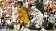 Mar 28, 2009; Glendale, AZ, USA; Missouri Tigers forward (1) DeMarre Carroll goes for a loose ball in the first half against the Connecticut Huskies during the finals of the west regional in the 2009 NCAA mens basketball tournament at the University of Phoenix Stadium. Mandatory Credit: Mark J. Rebilas-USA TODAY Sports