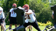 Bengals Ted Karras practices during the first day of OTAs Tuesday, May 28, 2024 at the Kettering Health Practice Fields outside of Paycor Stadium.