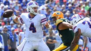 Jake Fromm faced the Green Bay Packers while with the Buffalo Bills in the 2021 preseason.