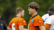 Jul 26, 2023; Cincinnati, OH, USA; Cincinnati Bengals quarterback Joe Burrow (9) during training camp at Kettering Health Practice Fields. Mandatory Credit: Katie Stratman-USA TODAY Sports