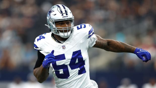 Dallas Cowboys defensive end Sam Williams (54) in game action in the first quarter against the Jacksonville Jaguars 