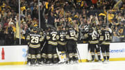 May 4, 2024; Boston, Massachusetts, USA; The Boston Bruins celebrate.