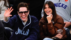 Pete Davidson and Emily Ratajkowski at Knicks Game