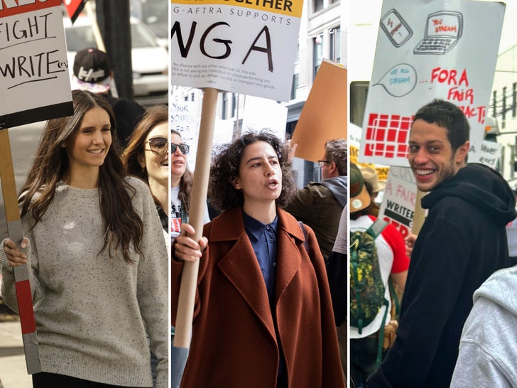 Celebrities Picket With The WGA