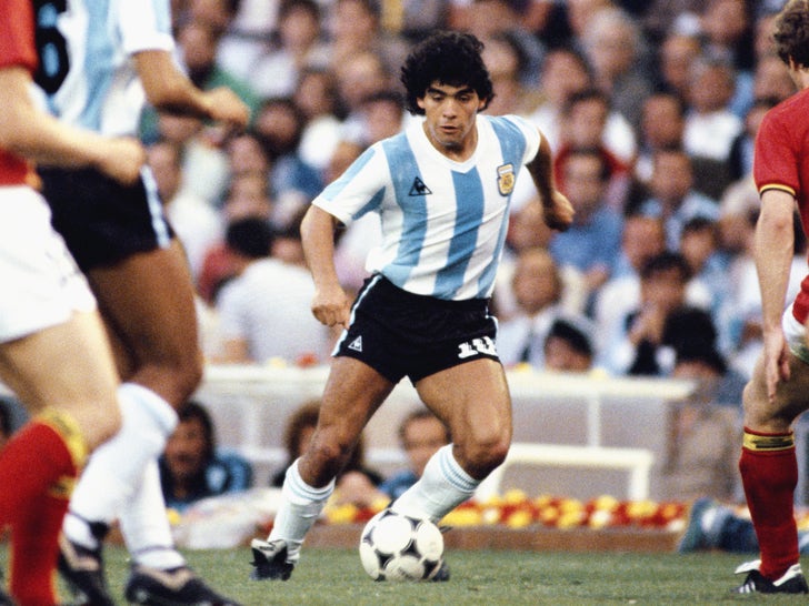 Diego Maradona On The Field