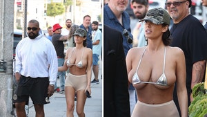 Bianca Censori Wears Tiny Bikini Top to Lunch with Kanye West