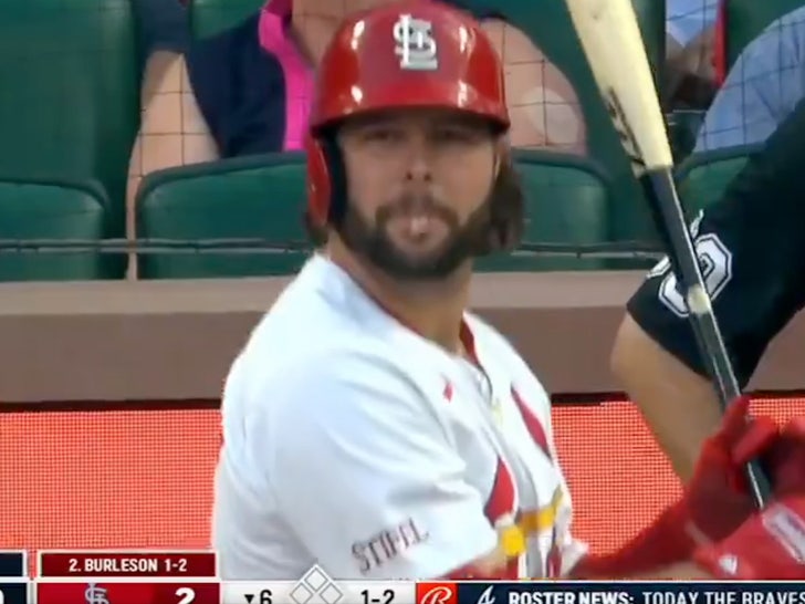 braves player spitting at bat