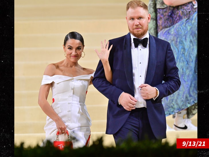 Alexandria Ocasio-Cortez and Riley Roberts leave the 2021 Met Gala