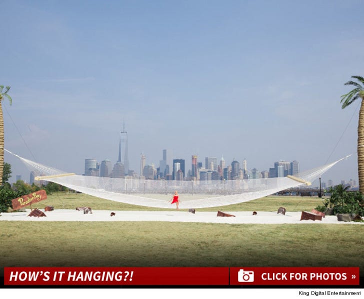 Malin Akerman in the World's Largest Hammock