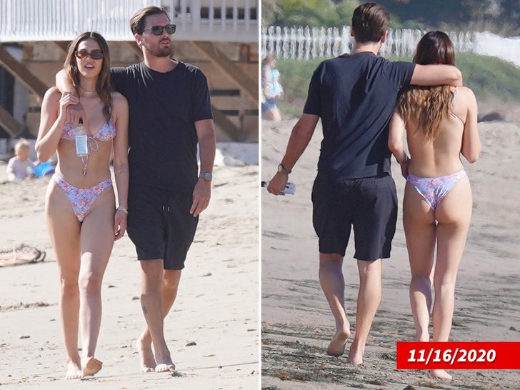 Scott Disick Hits the Beach with Amelia Hamlin