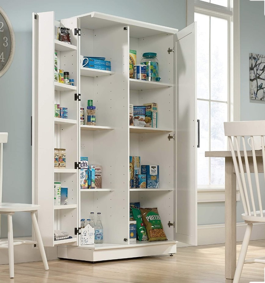 White pantry cabinet
