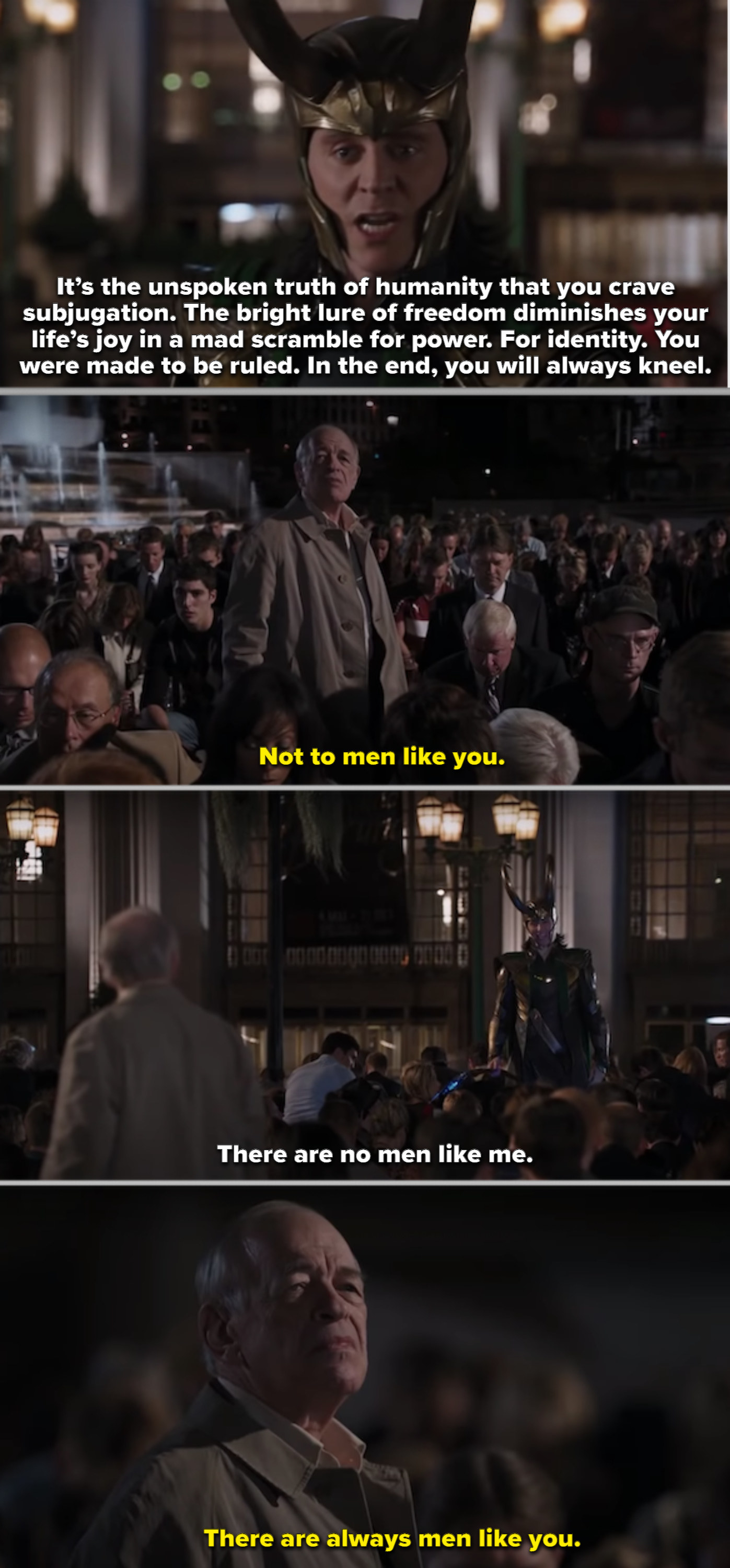 The old man standing up to Loki