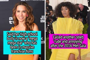 Christy Carlson romano speaking on her high school bully who is now famous side by side solange calling another celeb rude and annoying