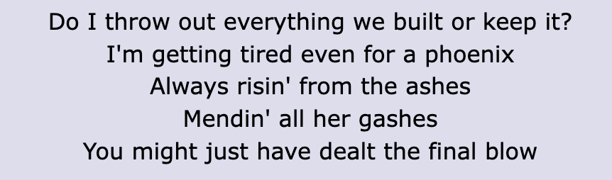 Screenshot of Taylor&#x27;s lyrics