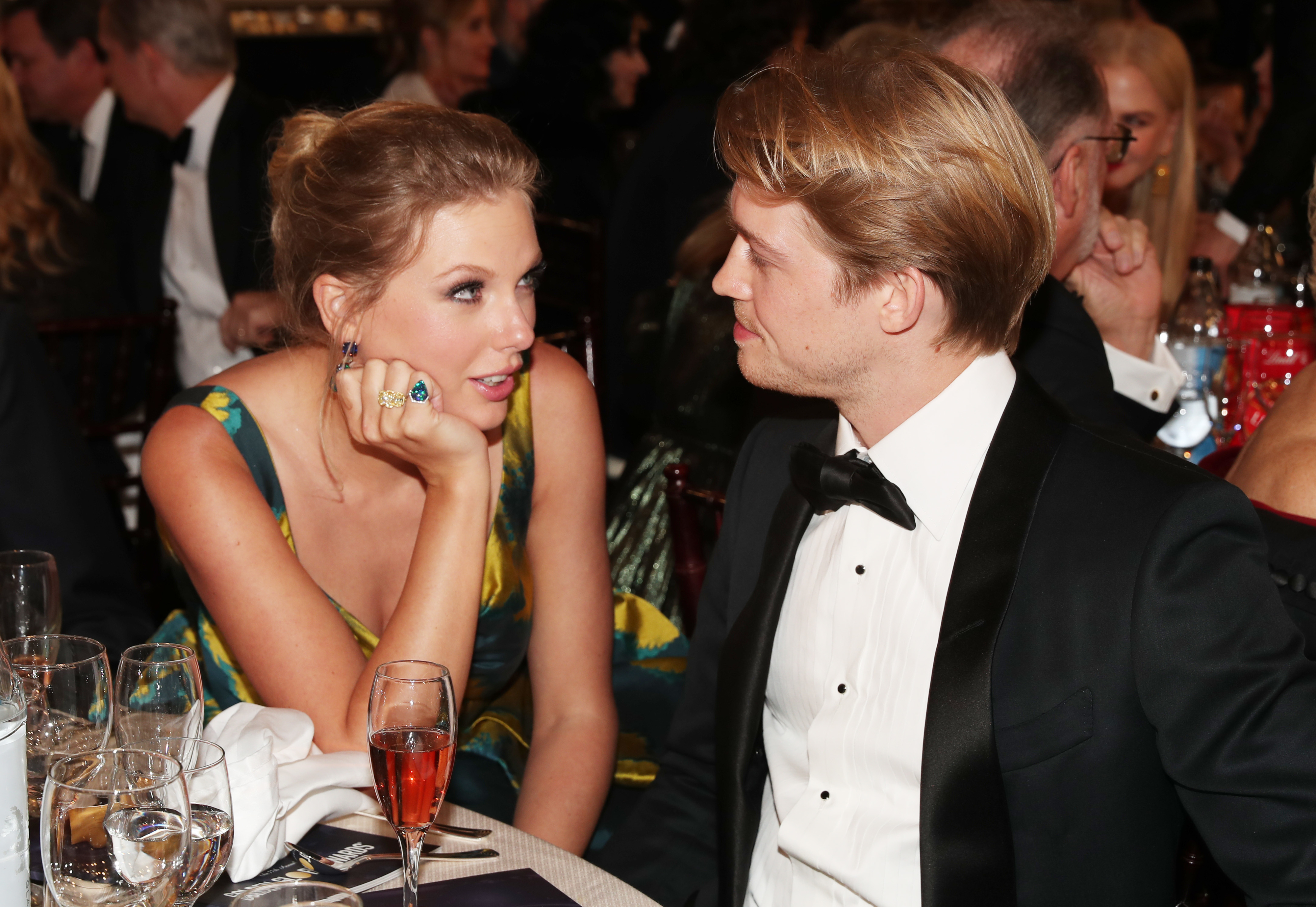 Closeup of Taylor Swift and Joe Alwyn