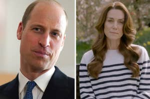 Side-by-side portraits of Prince William and Kate Middleton