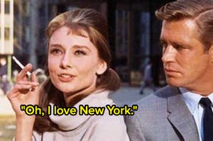 Audrey Hepburn and George Peppard in "Breakfast at Tiffany's"