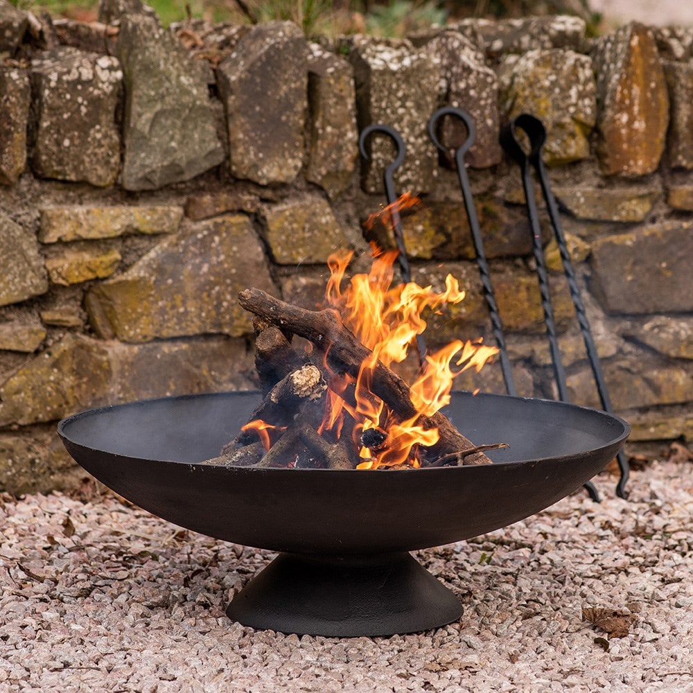 Cast iron disc fire pit - large