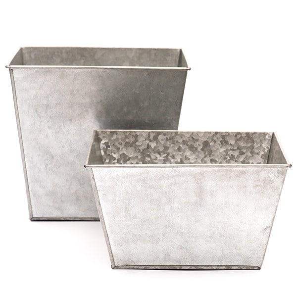 Galvanised metal planter