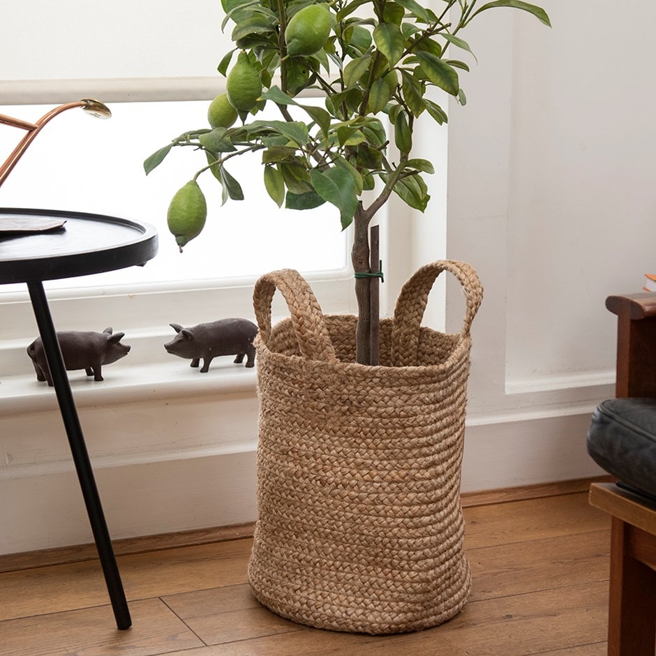 Woven jute plant basket