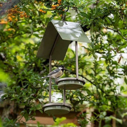 One up one down bird feeder - Crocus green