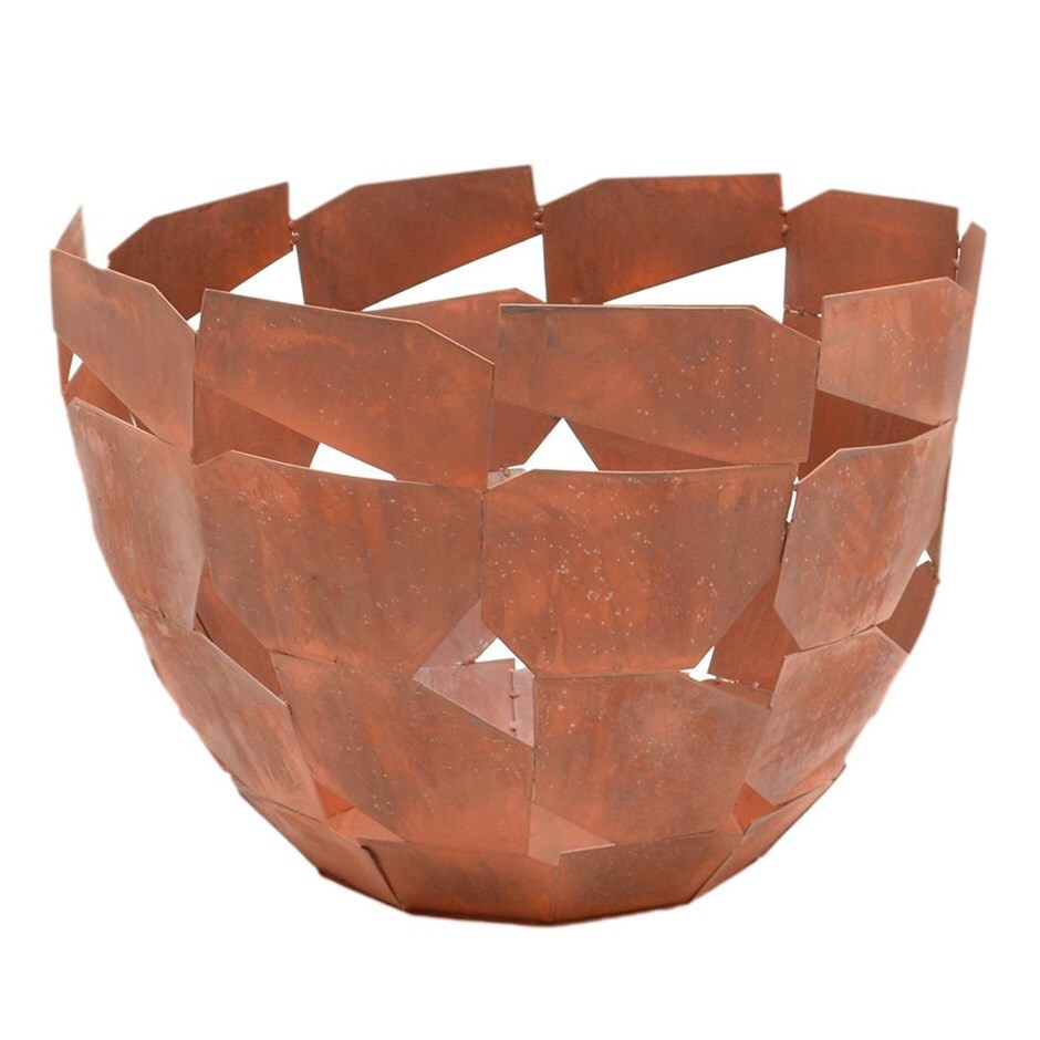 Outdoor metal industrial fire bowl rust