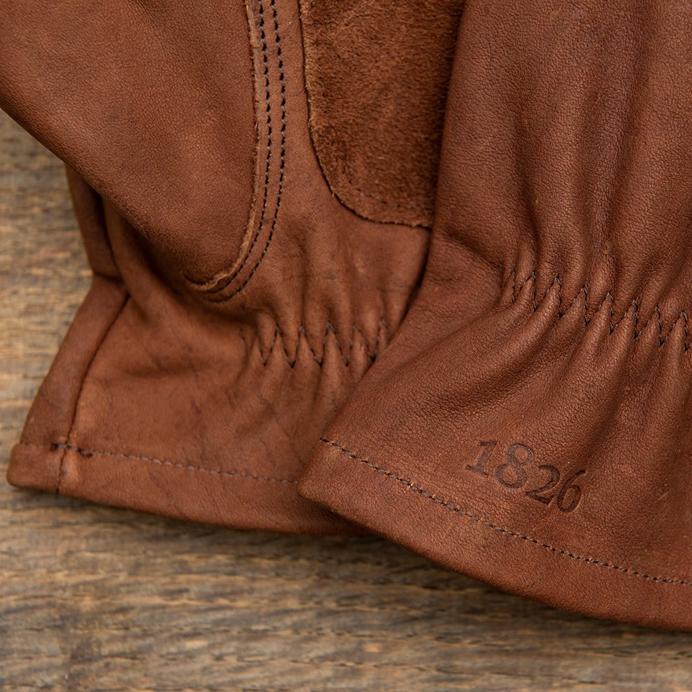 Leather gardening gloves - brown