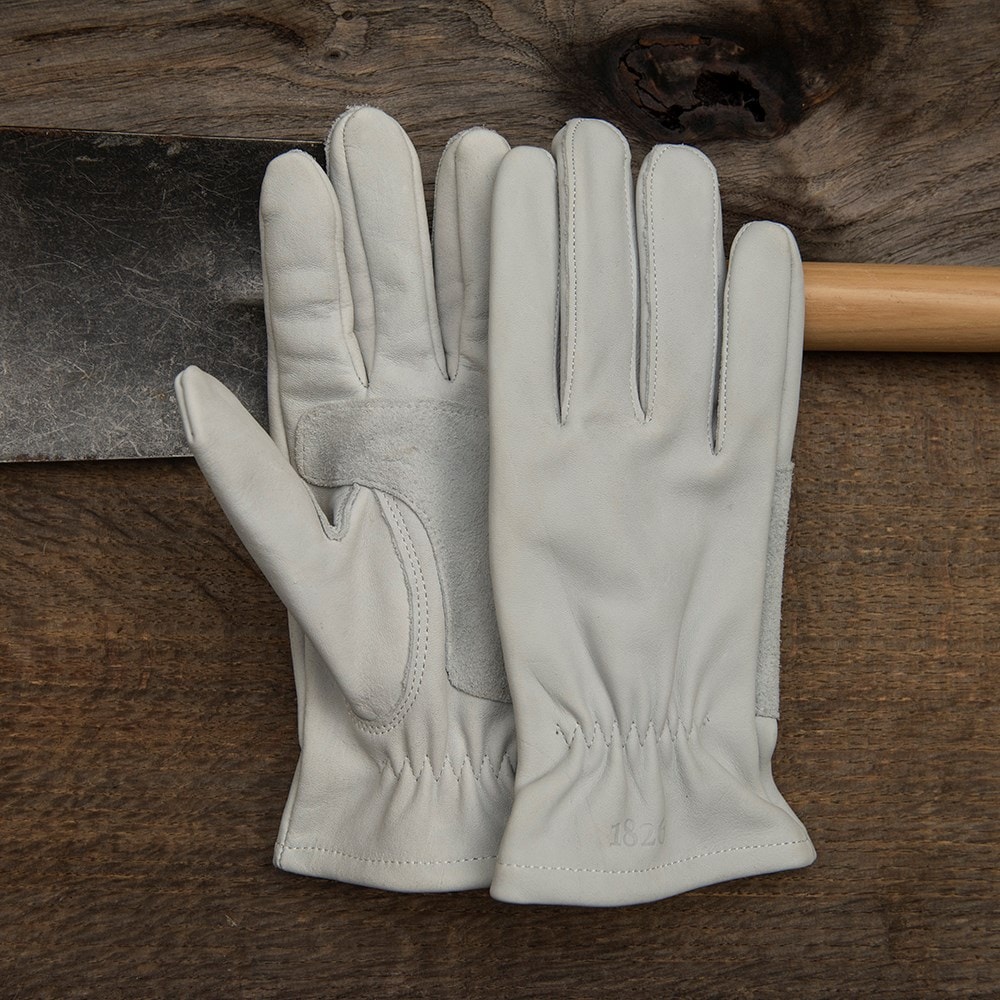 Leather gardening gloves - pearl