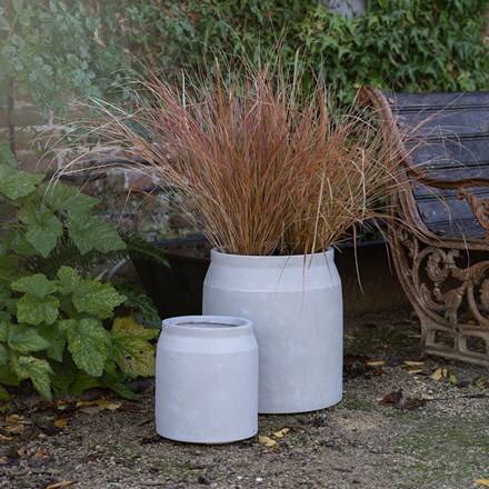 Set of two jar shaped planters - cream