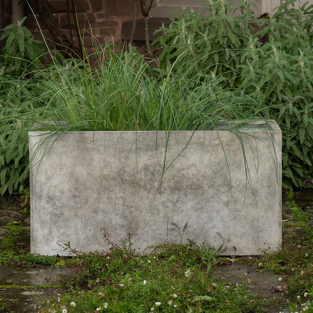 Rectangular terrace planter - weathered cream