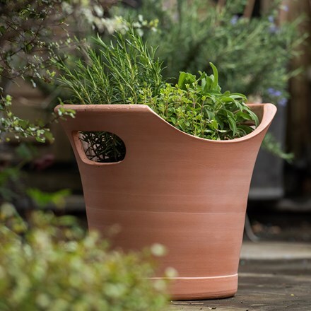 Terracotta milk bucket pot