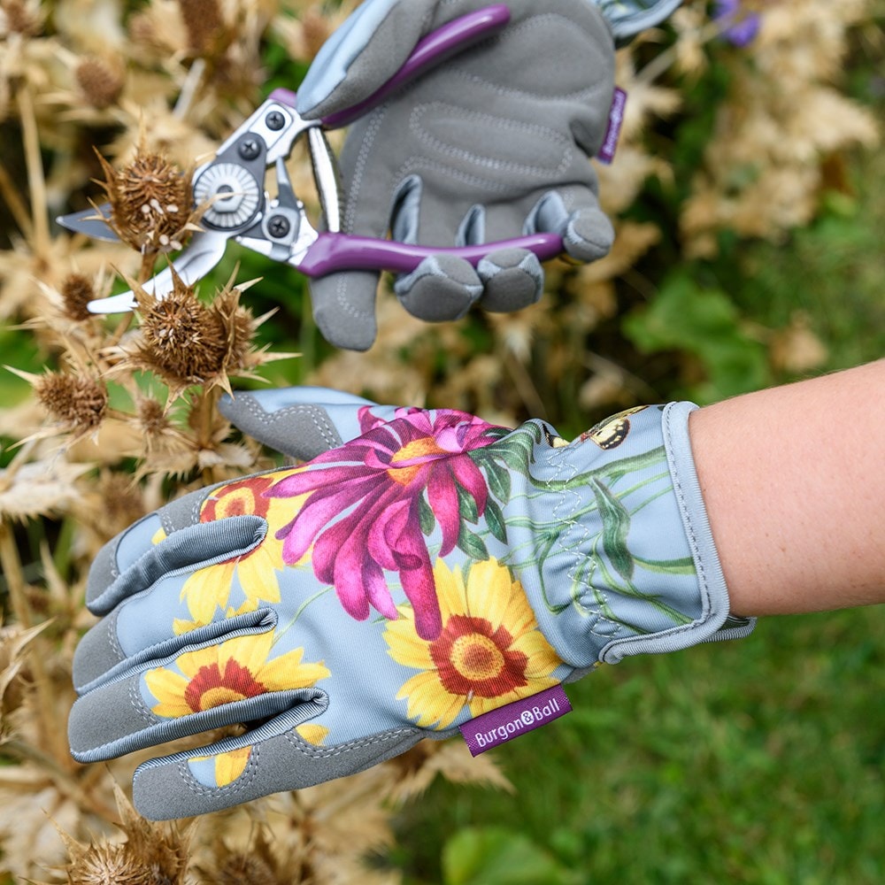 RHS Burgon and Ball gloves floral print - asteraceae