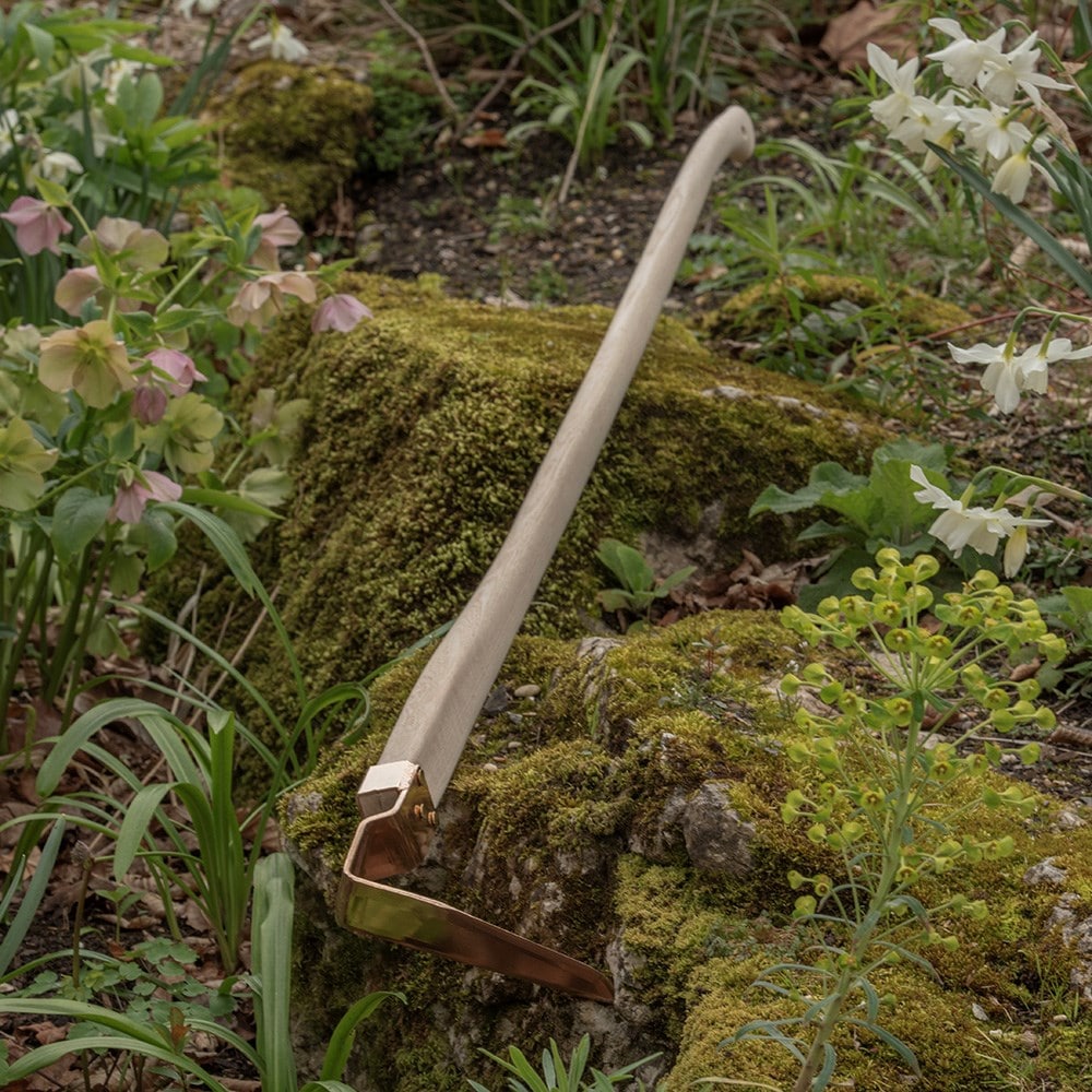 Copper long handled hoe