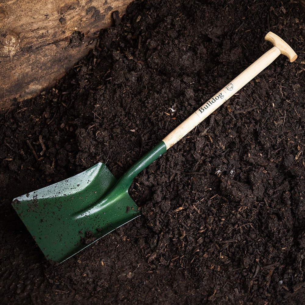 Wooden composting t-handle shovel  