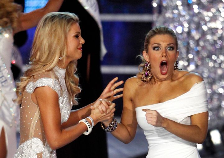 Mallory Hagan wins the crown in 2013.