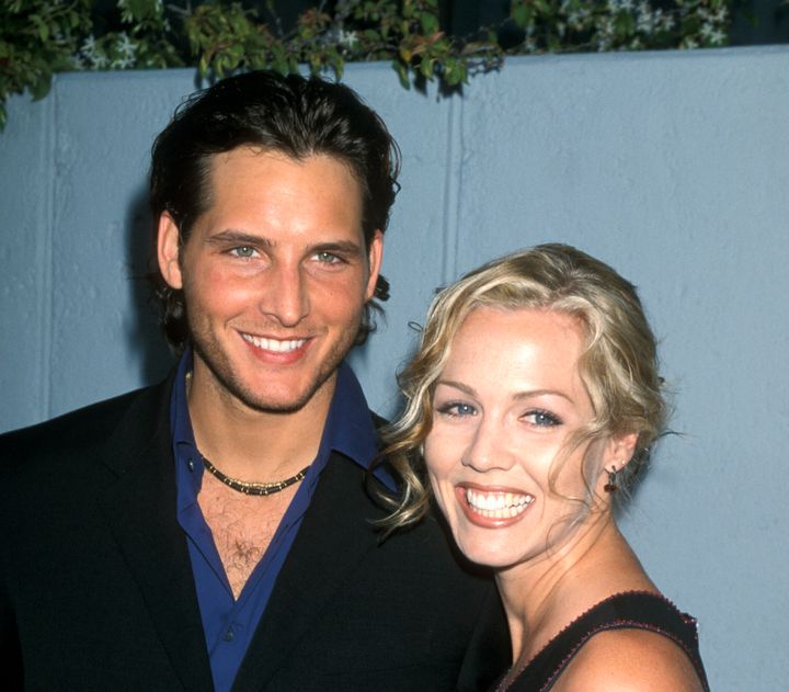 Peter Facinelli and Jennie Garth at the Los Angeles premiere of “The Big Kahuna” in Hollywood on April 26, 2000.