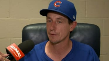 Craig Counsell reacts to the Cubs' comeback win