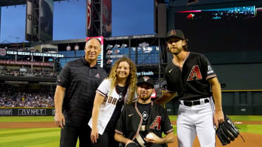 Tyler Moldovan throws first pitch