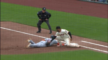 Bligh Madris safe on pickoff attempt after review