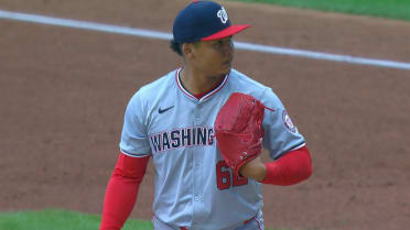 Eduardo Salazar fans Jake Bauers in Nationals debut