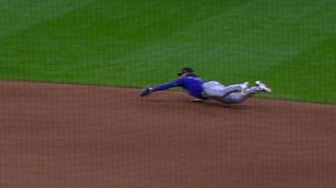 Brendan Rodgers sprawls out for an amazing catch