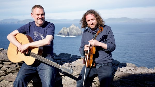 David Gray and Colm Mac Con Iomaire on Skellig Michael