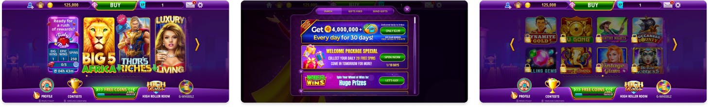 Gambino Slots Casino Screens