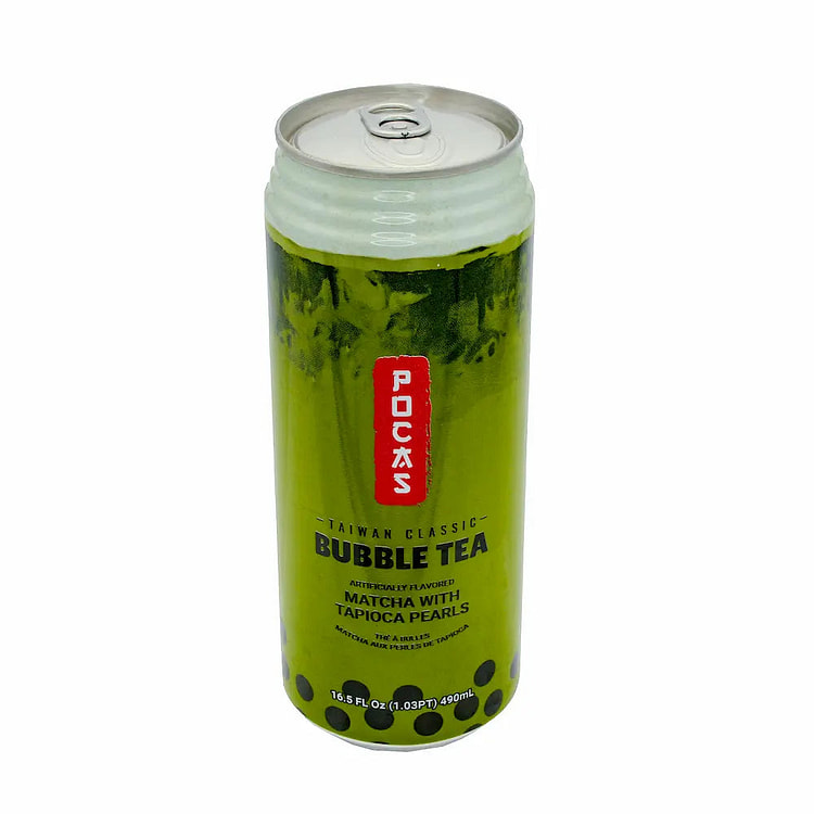 Pocas Bubble Tea Matcha with Tapioca Pearls 16.5 oz - Case - 24 Units